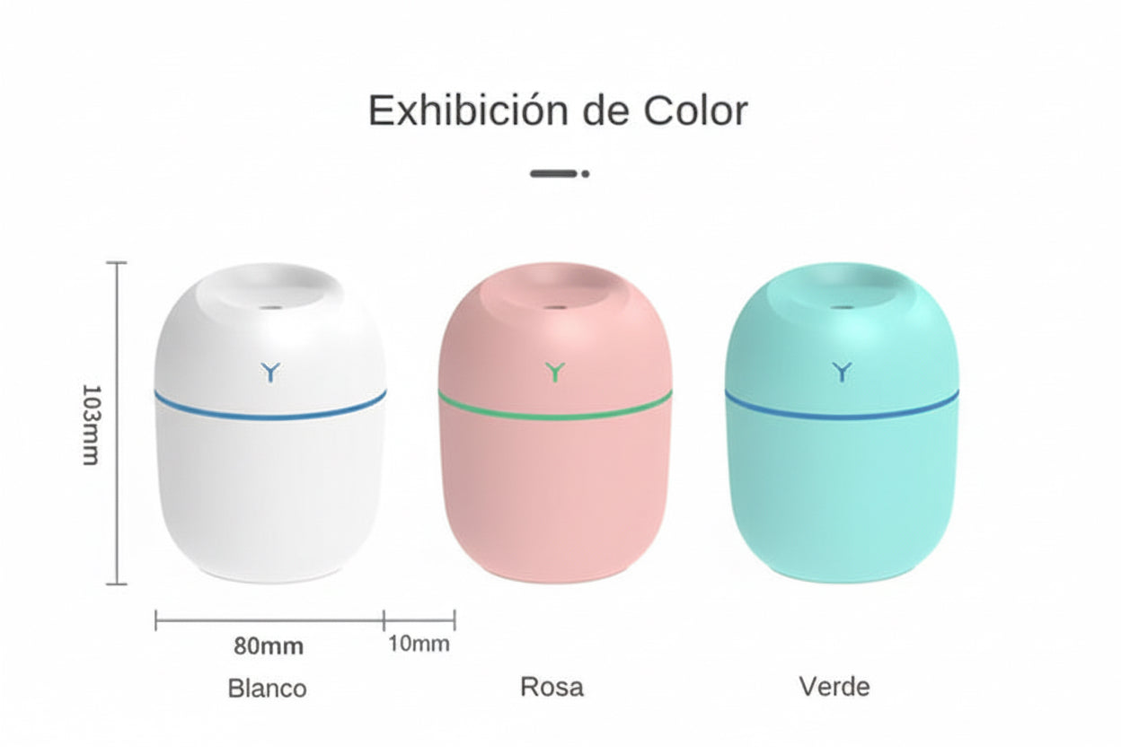 Humidificador ultrasónico portátil USB Aroma Difusor de aceite esencial LED